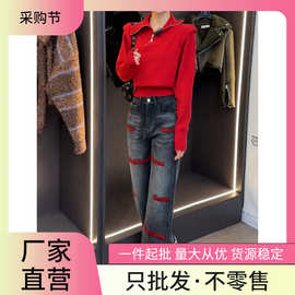 运动服女套装2023年春秋新款潮牌嘻哈红色短款上衣休闲卫衣两件套