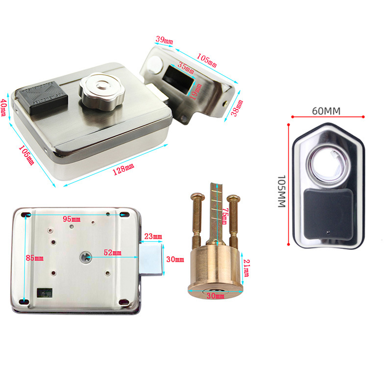 锁神免布线静音门禁电控锁出租屋智能刷卡锁IC卡感应通道门电子锁