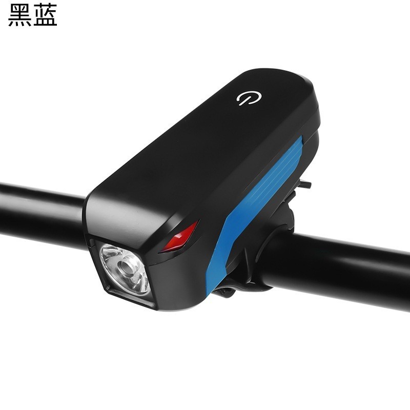 Nuevo 7599 luz de la bicicleta + cuerno de montaña de carga USB brillante luz del cuerno integrado equipo de equitación