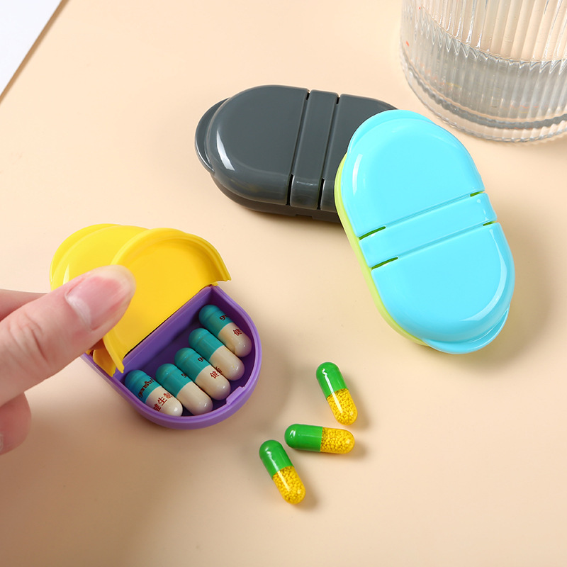 Mini Flip-Top Portable Pocket Small Pill Box with Two Compartments Creative Travel 2-Compartment Plastic Storage Box Pill Box Mini Flip-Top Portable Pocket Small Pill Box with Two Compartments Creative Travel 2-Compartment Plastic Storage Box Pill Box