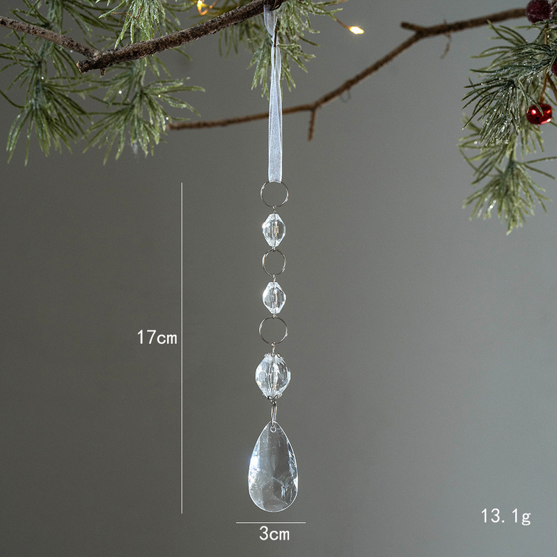 越境新品クリスマスツリー装飾雪花水滴ペンダントクリスマス透明アクリル雪花アクセサリーペンダント|undefined
