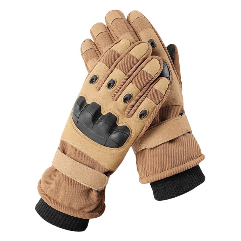 Guantes térmicos tácticos de invierno al aire libre motocicleta ciclismo hombres de lana forrada guantes de protección a prueba de frío