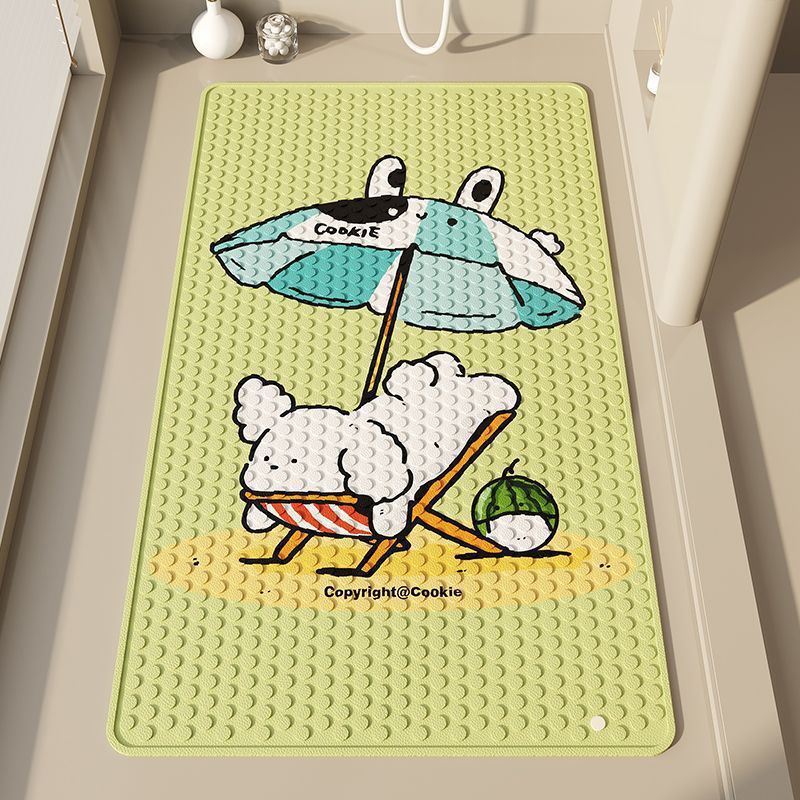 해변에서 목욕하는 개