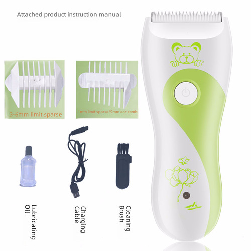 Battery-powered baby hair clipper electric razor child hair trimmer baby kid hair cutter wholesale