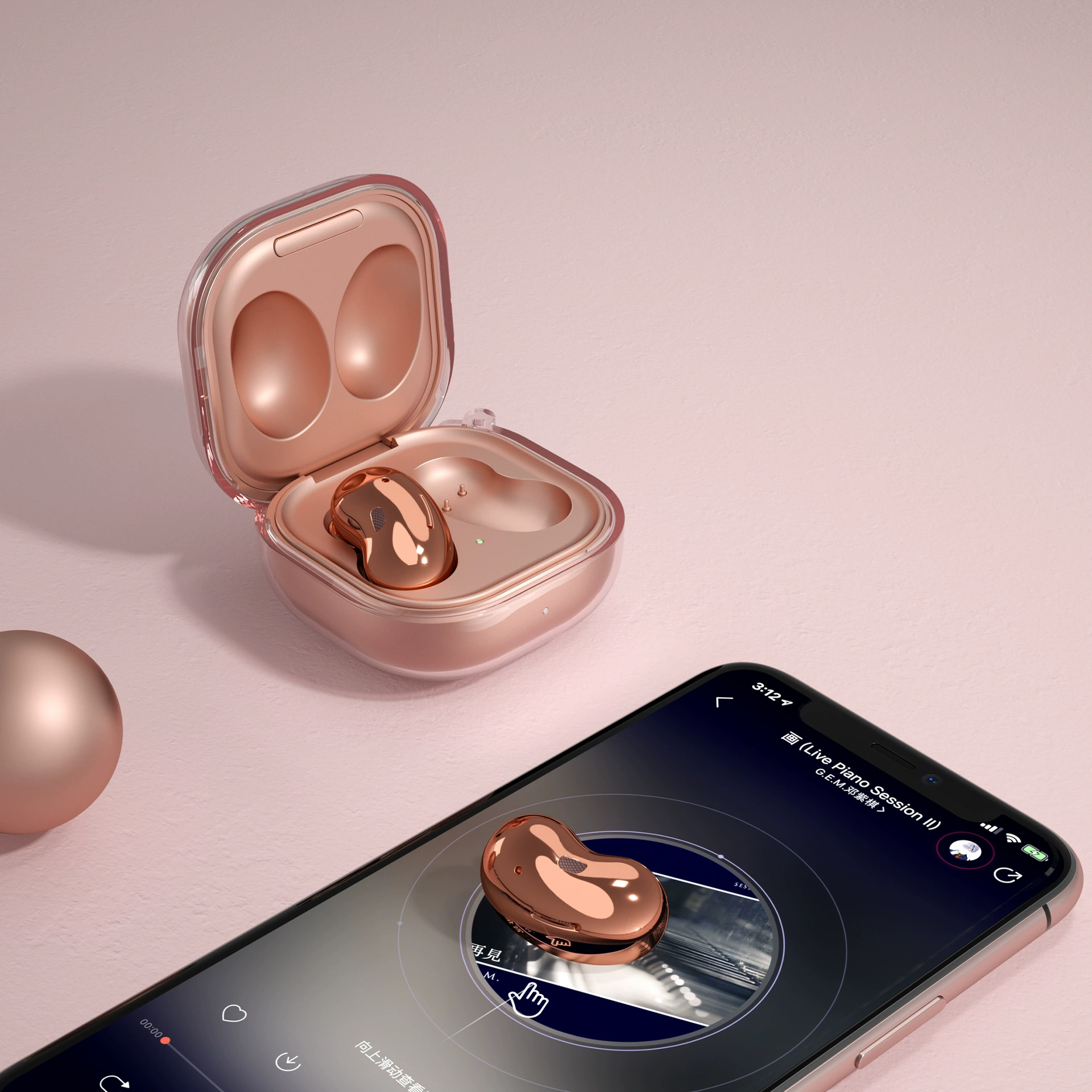 Защитный чехол (Samsung) Galaxy Buds Pro2 — универсальная посадка для Buds/Live/FE, прозрачные цвета