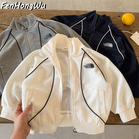 【粉红屋】儿童外套早春新款男童潮牌立领夹克小童帅气棒球服卫衣