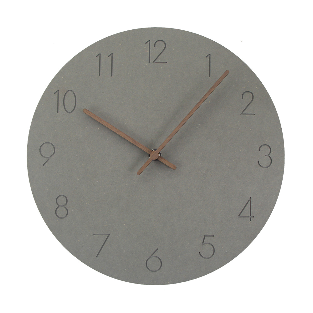 Reloj de estilo europeo del norte español extremadamente simple reloj de pared de madera reloj de madera sala de estar creativa reloj mudo Reloj de pared