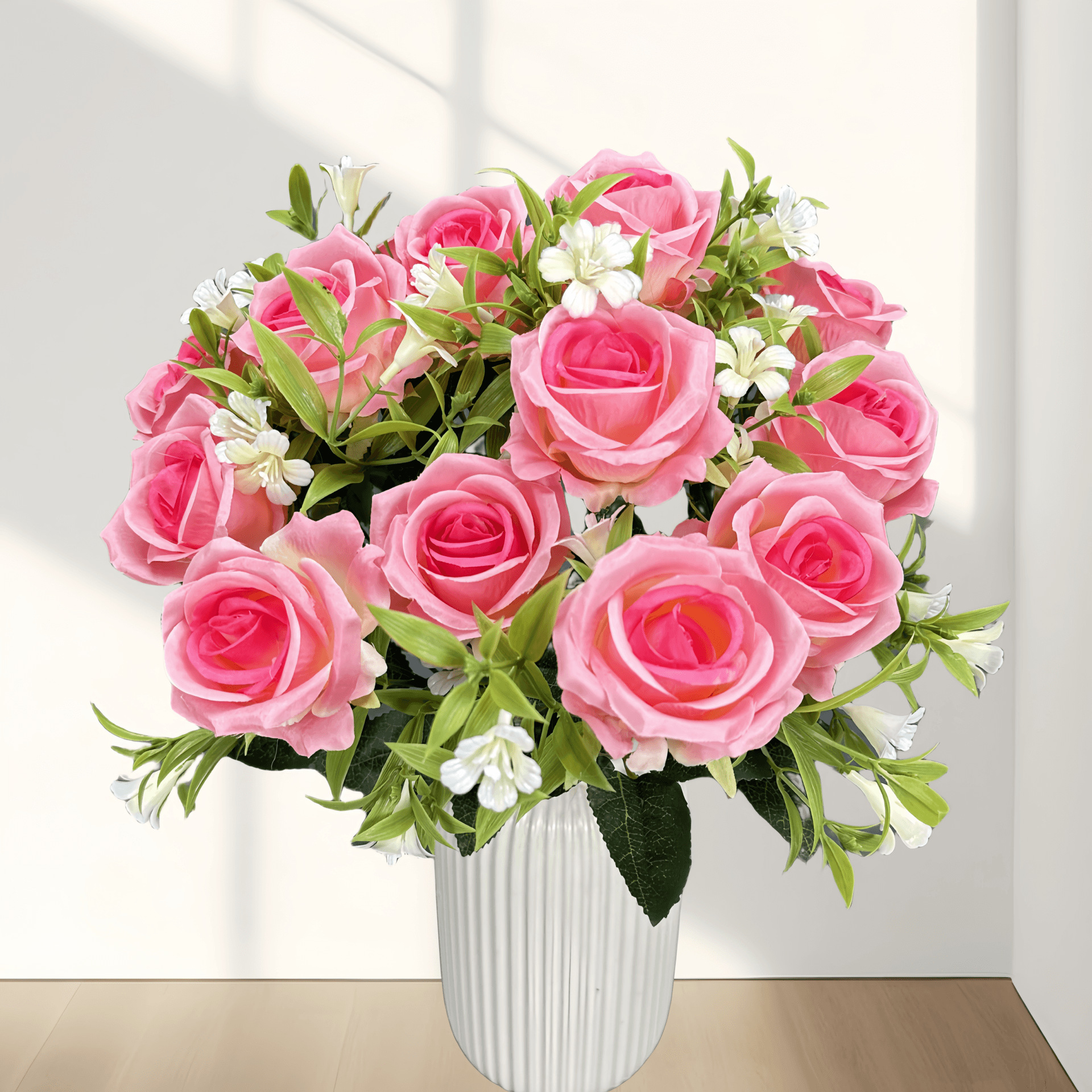 15 gran mano de la novia rosa imitación flores de boda decoración del hogar decoración de flores falsas transfronterizas al por mayor