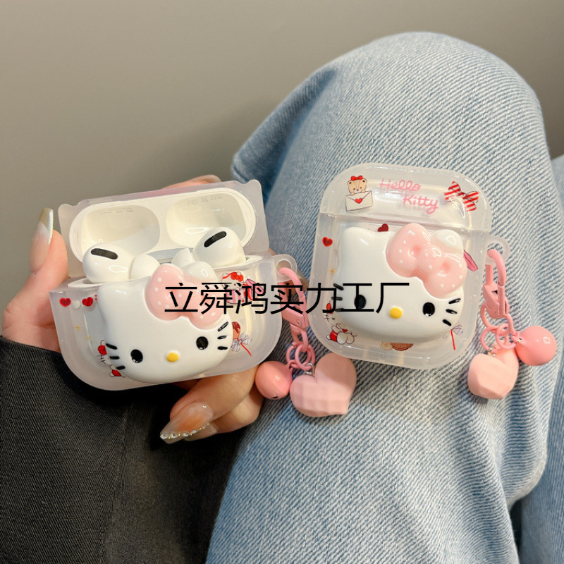 Kitty Cat Suitable for Airpods4 Protective Case Pro2 Protective Case Pro Apple Third Generation Headphone Protective Case 2Nd Generation