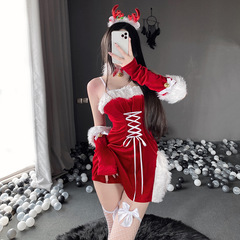 2023 Christmas costume big shawl old man hot diamond outfit female adult robe cosplay Christmas costume 323
