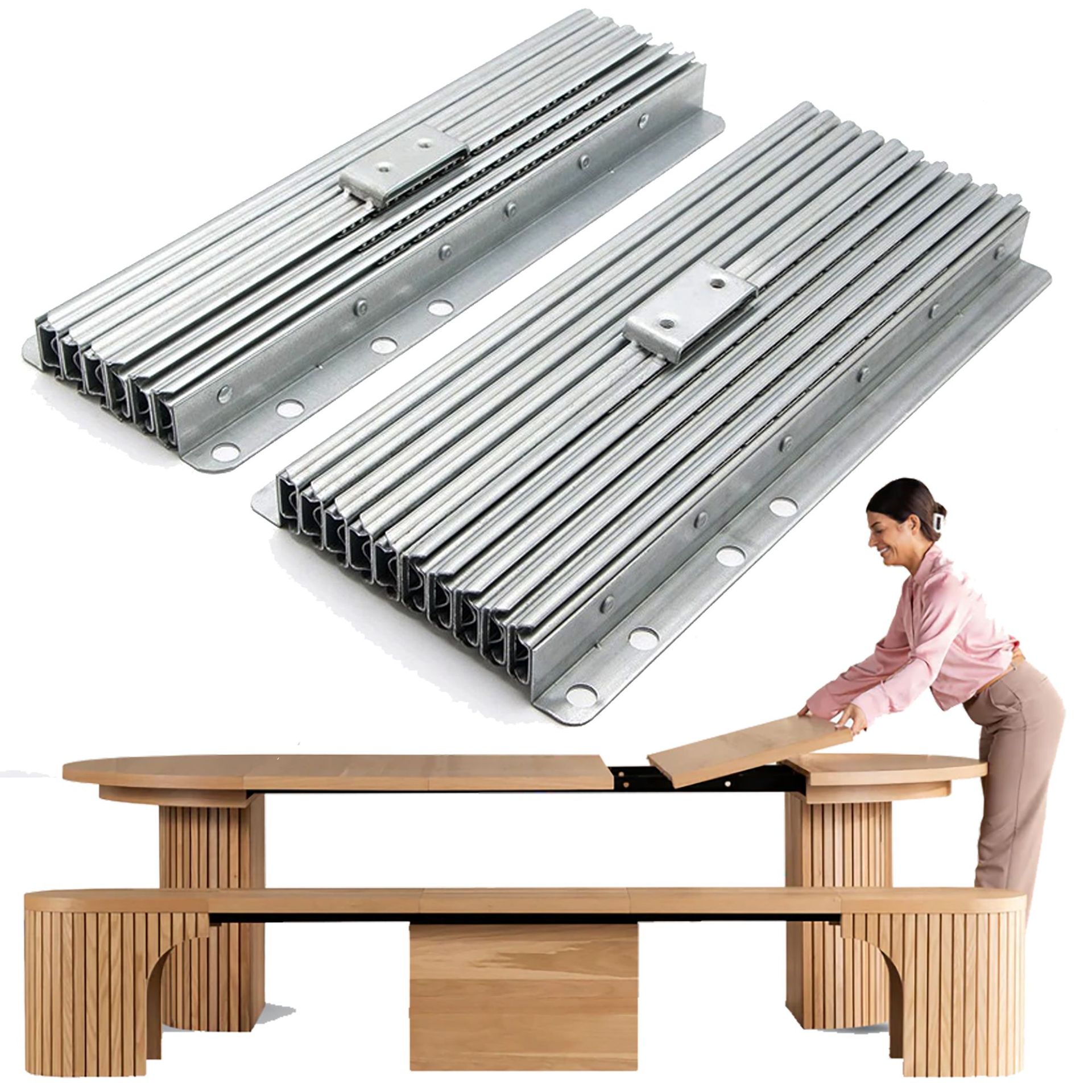 ✅多功能隐藏式滑轨重型多节平推折叠餐台家具滚珠轨道五金配件导