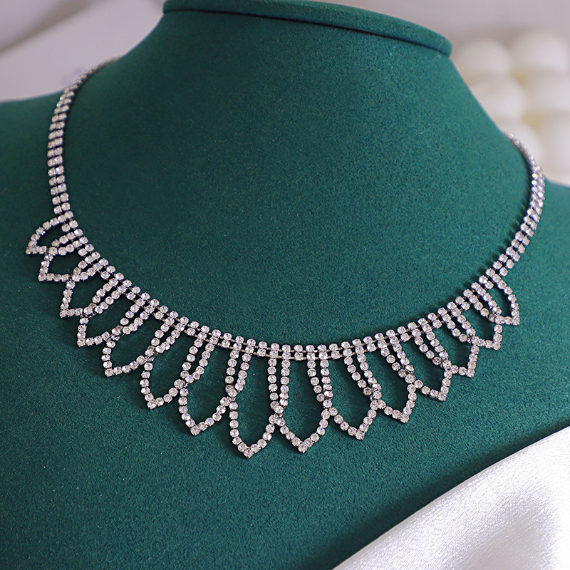 ethnic style diamondstudded chain fashion necklace multilayer tasselpicture1