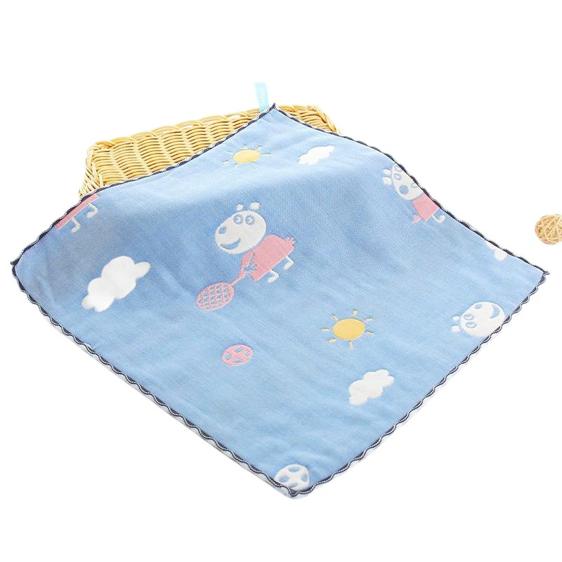 Хлопковое шестислойное марлевое полотенце Gaoyang, 25*25 см, впитывающее, для детского сада, для рук, салфетка, для умывания, подвесное, квадратное