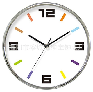 定制彩色数字石英时钟 商务换购礼品挂钟 出口塑料广告墙钟CLOCK