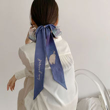 长条小丝巾发带搭配衬衫绑包优雅双面中国风发带绑发春秋装饰领巾