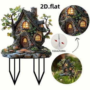 Cross-Border New Garden Stake Decoration Courtyard Plaque Acrylic Outdoor Garden Decoration Ground Plug