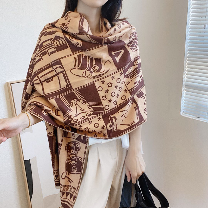 2021 moda europea y americana clásica presbicia bufanda de Cachemira bufanda de mujer otoño e invierno nuevo aire acondicionado cálido chal exterior