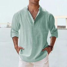 I 79025 Men's Cotton Stand Collar Shirt ���쳤����� ר