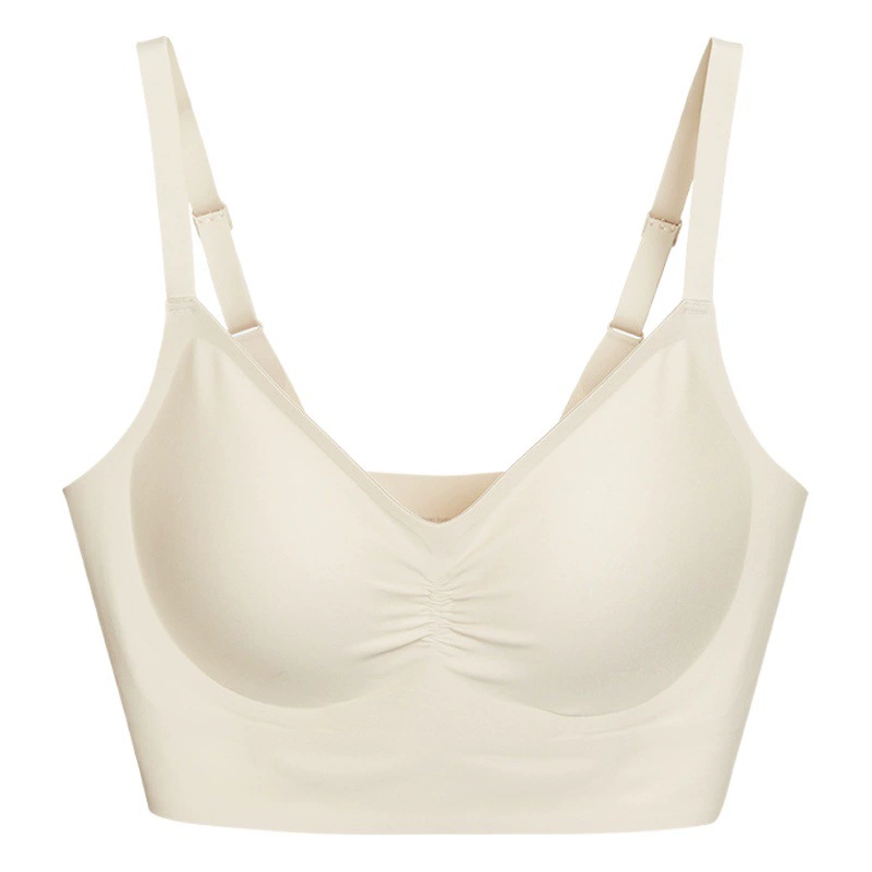 75901 Новый бесшовный бюстгальтер с тонким плечевым ремнем в стиле жилета, дышащее остекление, сборное нижнее белье без оправы для женщин