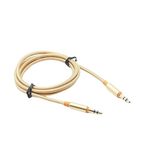 Wholesale aux car audio cable braided 3.5mm male to male mobile phone computer audio speaker car connection cable