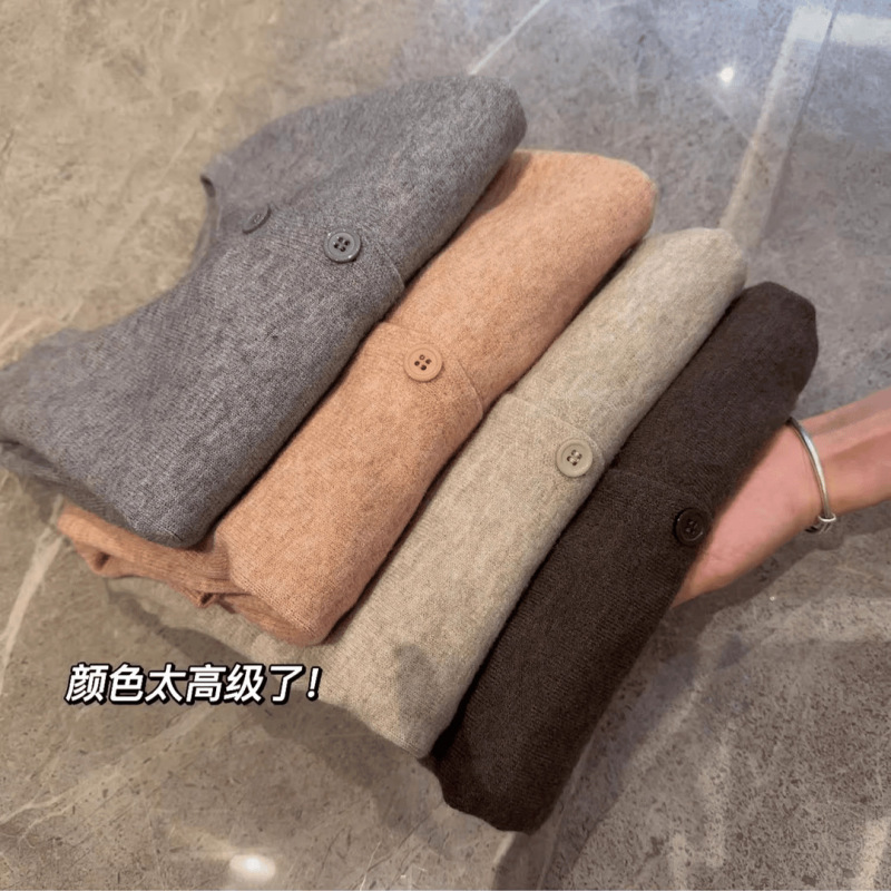 春季2025年新款宽松显瘦薄款长袖针织开衫韩版休闲毛衣外套女上衣|undefined