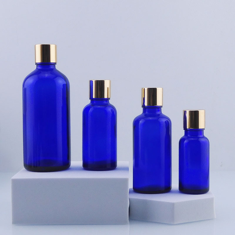 厂家现货批发30ml50ml金盖蓝色精油瓶化妆品包材原液玻璃精油瓶|undefined