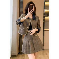 春好新小香风短外套两件套学院风显瘦减龄少女新品套装裙