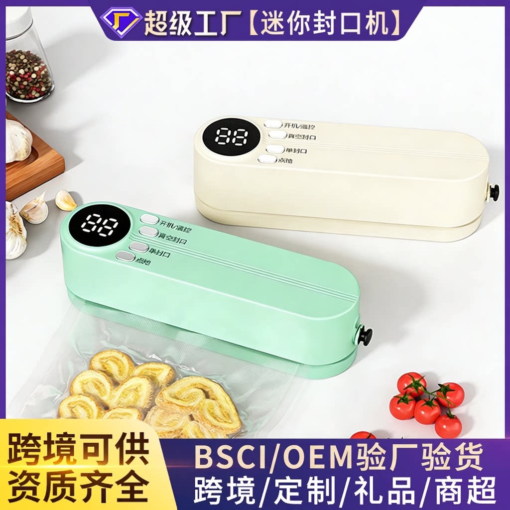 Mini máquina de sellado al vacío inalámbrico para bolsas de alimentos al vacío doméstico recargable máquina de envasado de plástico fresco máquina de envasado de cocina