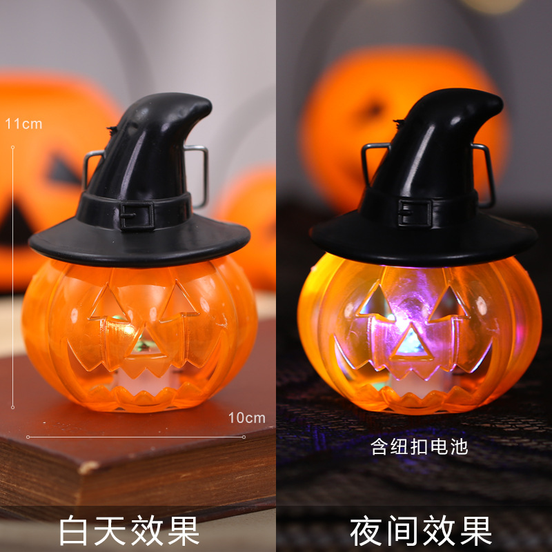 Linterna de Calabaza de Halloween, Decoraciones Brillantes de Halloween, Accesorios, Adornos, Cubo de Calabaza para Niños, Decoración para Fiestas