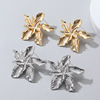 Metal three dimensional earrings, European style, flowered