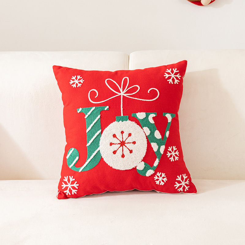 Christmas Towel Embroidered Pillow Cover Holiday Home Decoration Sofa Cushion Christmas Pillow Living Room Cushion Cover_voghion.com