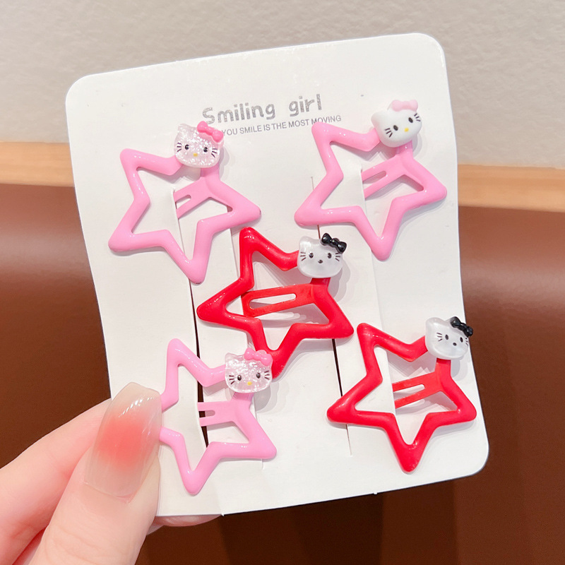 Estrella gatito horquilla 5 tarjetas