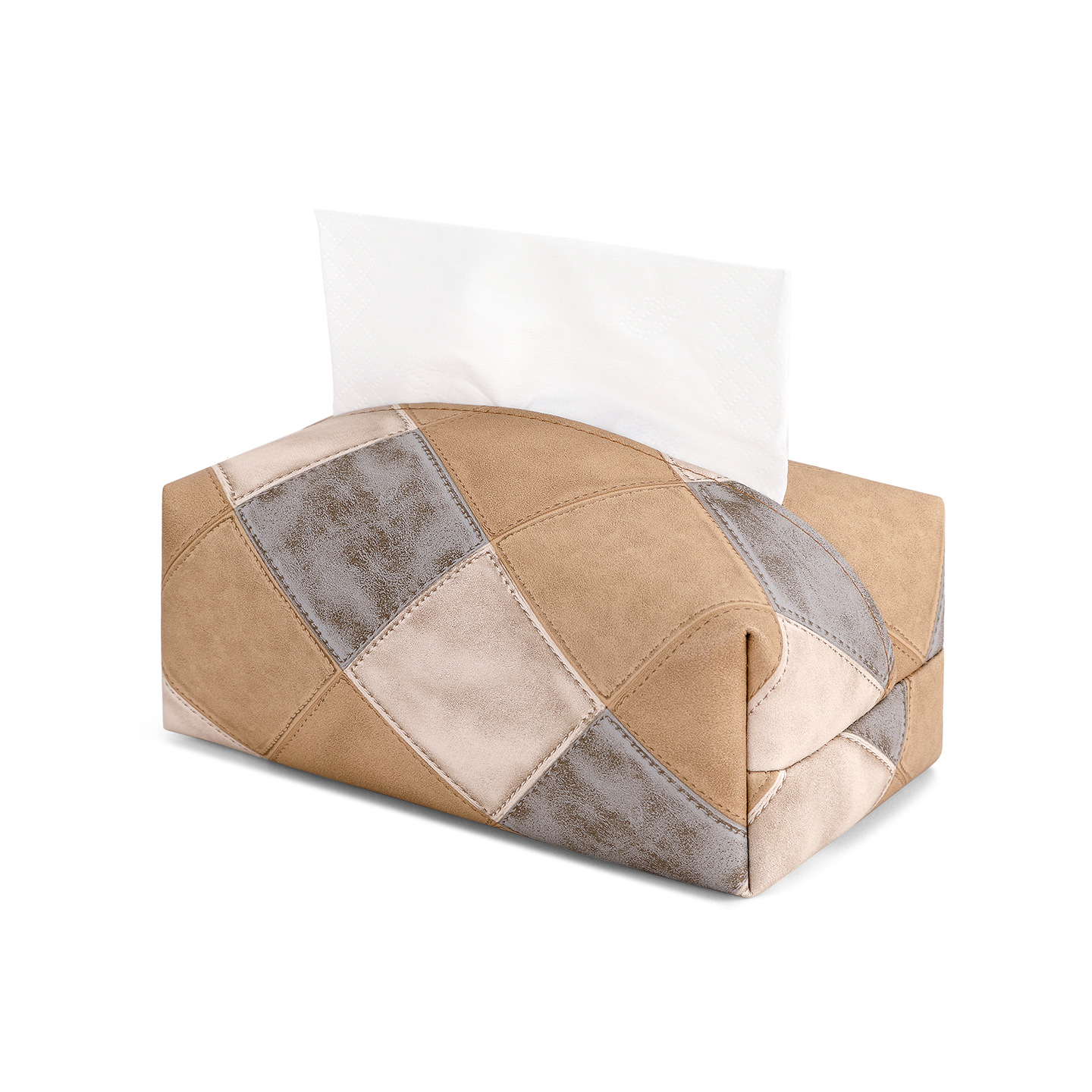 Caja de toallas de papel nórdica caja de extracción de automóviles PU simple sala de estar mesa de té bolsa de toallas de papel para automóviles de gran capacidad general