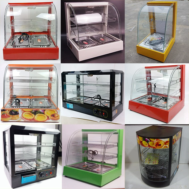 Продовольственный изоляционный шкаф Коммерческая витрина для приготовления пищи Яичный пирог с подогревом инкубатор Небольшой настольный каштановый гамбургер инкубатор