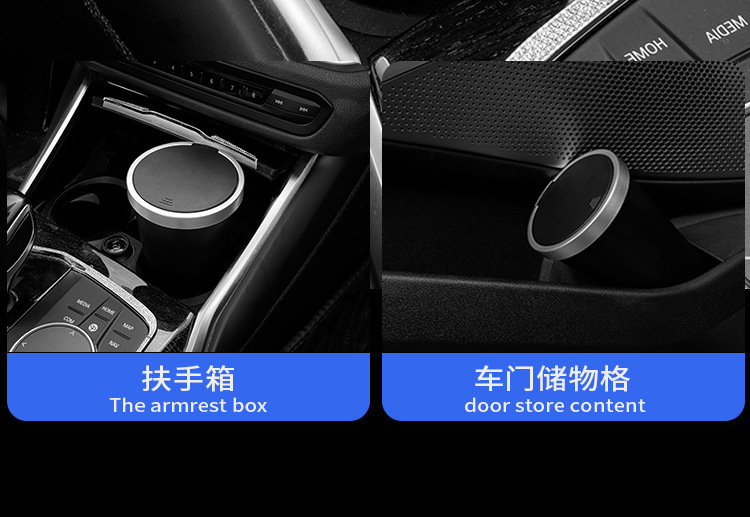 Car-Mounted Cup-Shaped Trash Can, Car Ashtray, Anti-Fly Ash with Lid, Waterproof High-End Storage Box, Storage Box Factory