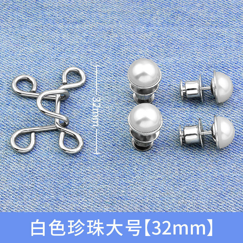 Botón ajustable de jeans desmontable repetidamente, artefacto de cintura invisible, pantalón de cintura grande, cintura ajustable, pin pequeño