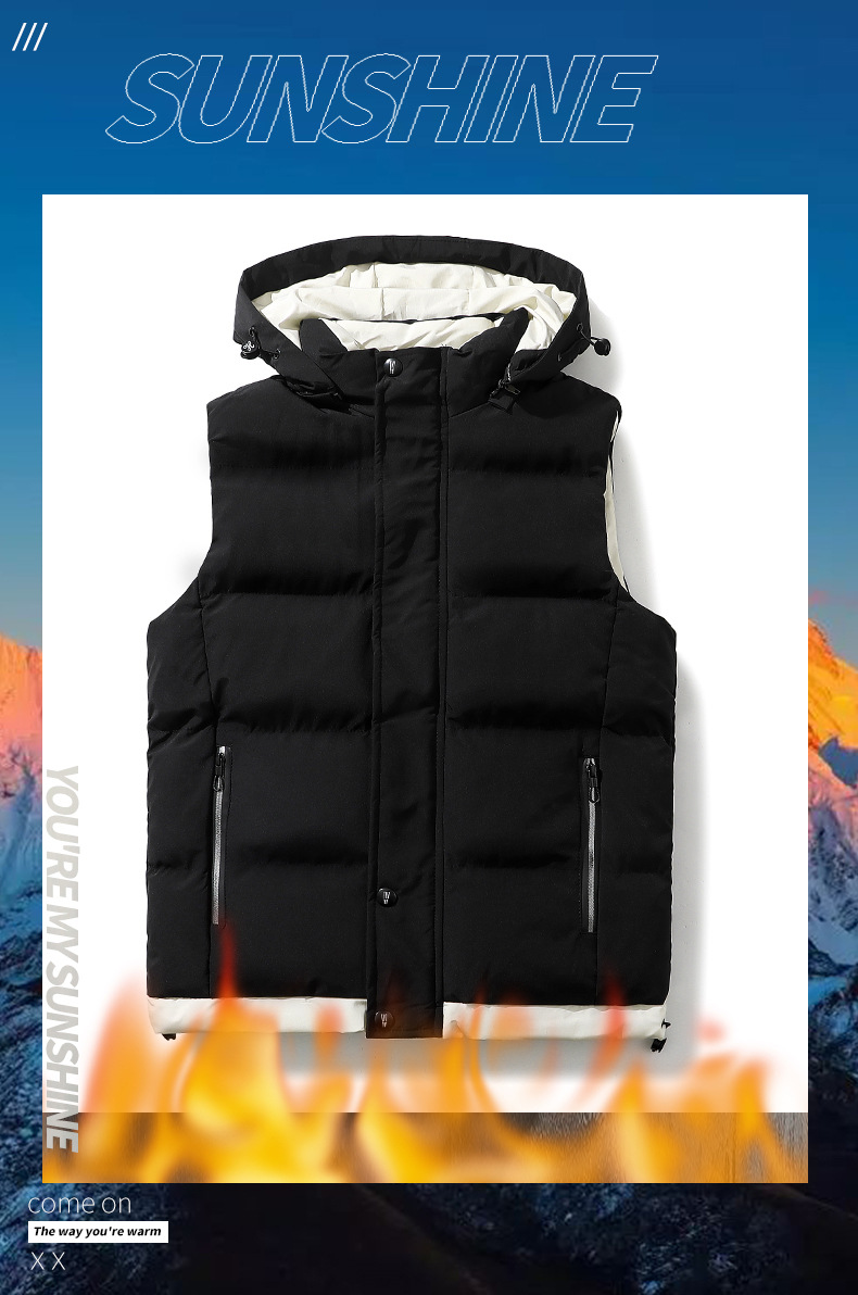 Gilet à capuche pour homme, nouveau style, petit, frais, amincissant, couleur assortie, mode masculine_voghion.com