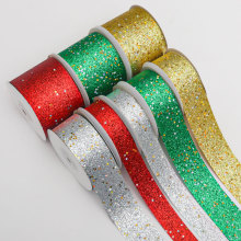 超闪星星格力特亮片金银红彩带圣诞节派对蝴蝶结礼品装饰丝带跨境