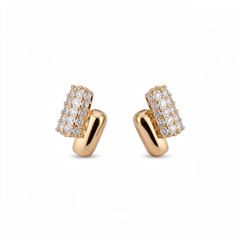 Agujas de plata de diamante oval perla