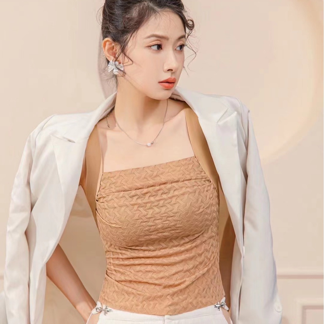 8816 Bubble Encaje, pliegues, tirantes anchos, ropa interior tipo chaleco, talla grande, tapón elástico, carne delgada, ropa interior fina, ropa exterior