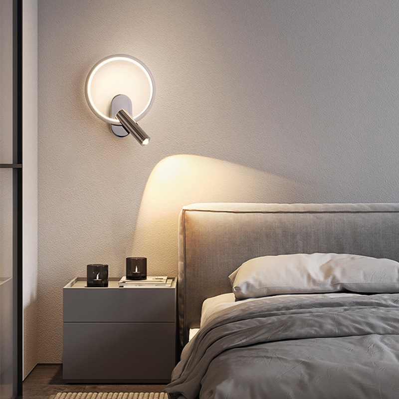 Protección ocular de alto nivel de espectro completo, simple y moderno, lujoso y minimalista, dormitorio principal, cabezal de cama, lámpara de pared de lectura