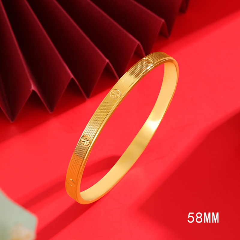 Patrón de diamante pulsera de moda simple de las mujeres pulsera de boca cerrada elegante Vietnam arena oro joyería sólida exquisito todo partido al por mayor