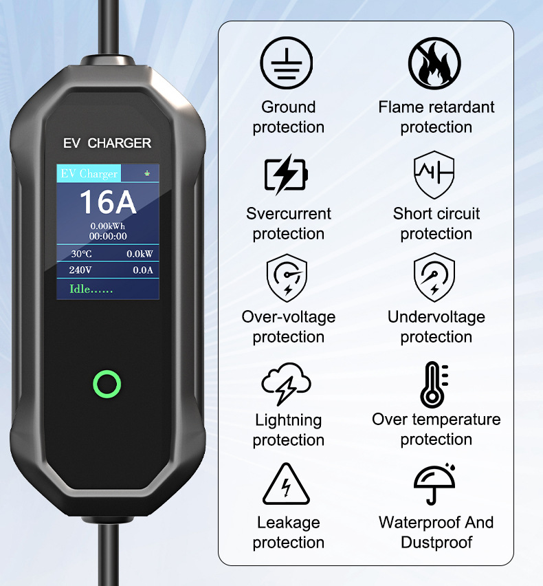 3.5Kw On-Board Charger British Standard 13A Portable Charging Gun for New Energy Vehicles