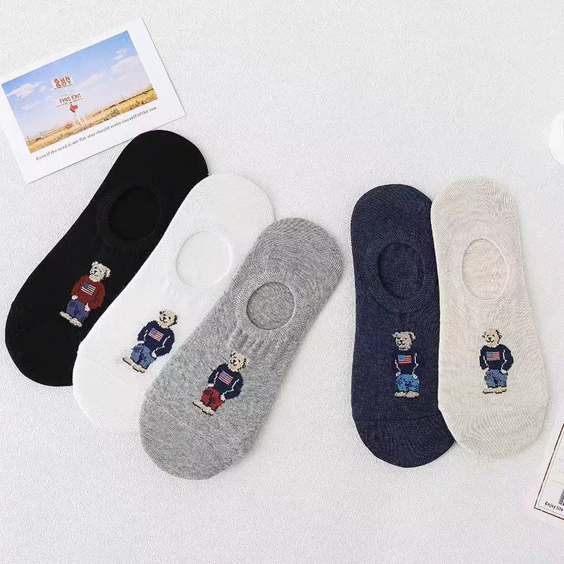 Носки мужские летние впитывающие пот-носки повседневные тенденции короткие носки дышащие силиконовые нескользящие носки