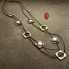 Fashionable metal retro pendant from pearl, necklace, sweater, simple and elegant design, European style