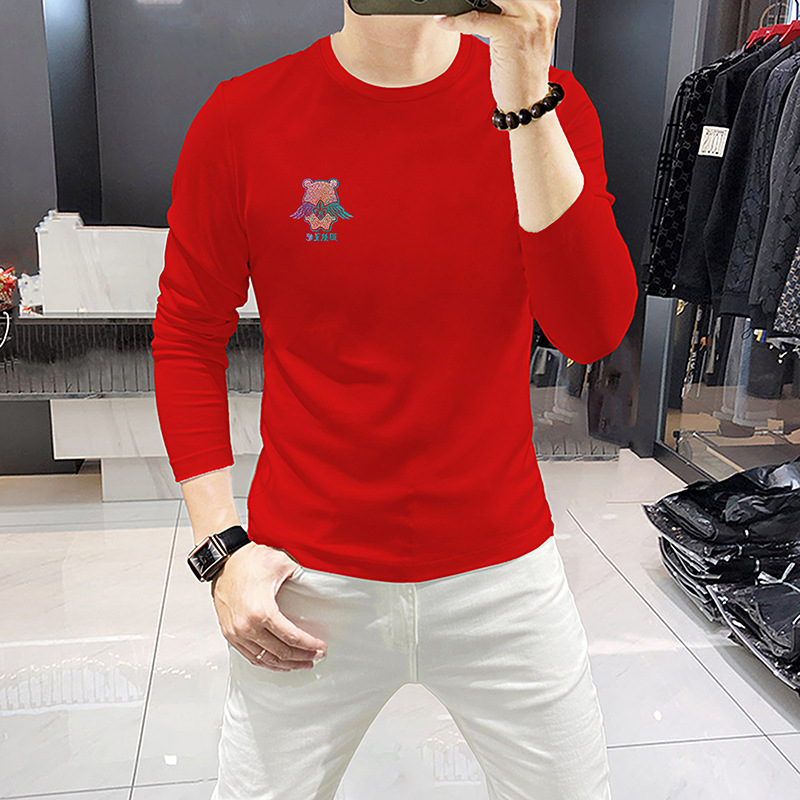 Langärmliges Herren-T-Shirt mit Rundhalsausschnitt, modisches Basishemd für Herren-Herbstkleidung, bequem und atmungsaktiv, neu und heiß_voghion.com