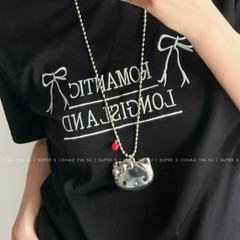 可爱KT猫项链女小众设计感精致挂脖配饰品时尚百搭个性气质毛衣链