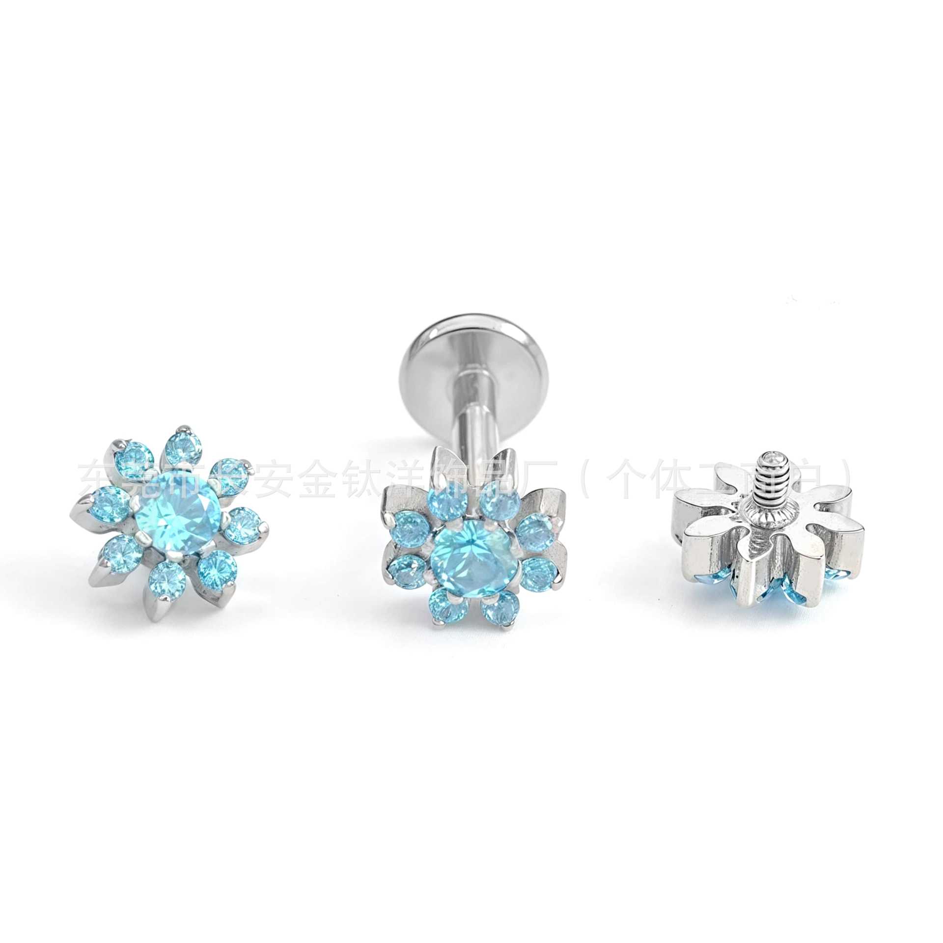 Labret piercing jewelry detail image