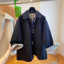 欧货大码高级感中长款外套女2025秋季新款韩版宽松休闲百搭风衣潮