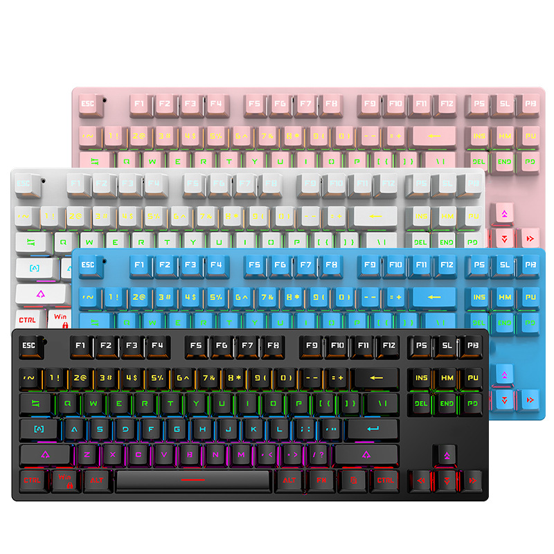 K7 office computer mechanical wired keyboard ABS Key cap 87 key game electronic competition luminous mechanical keyboard electronic competition